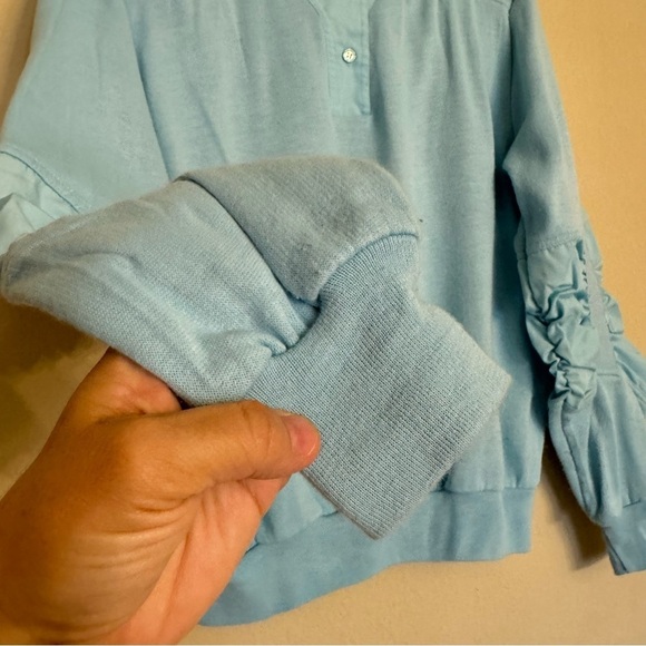 Vintage 80s 90s H.G. Sport Sky Blue Rugged Sleeve Sweater Size M Retro Pullover - Picture 9 of 16